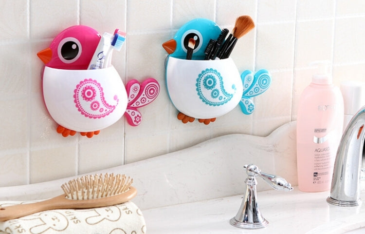 Cartoon Bird Toothbrush Holder with Suction Cups, Random Color Delivery