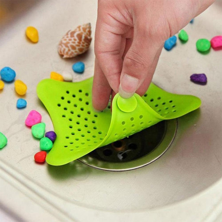 Creative Starfish Shape Rubber Silicone Bath Kitchen Drain Hair Catcher, Random Color Delivery