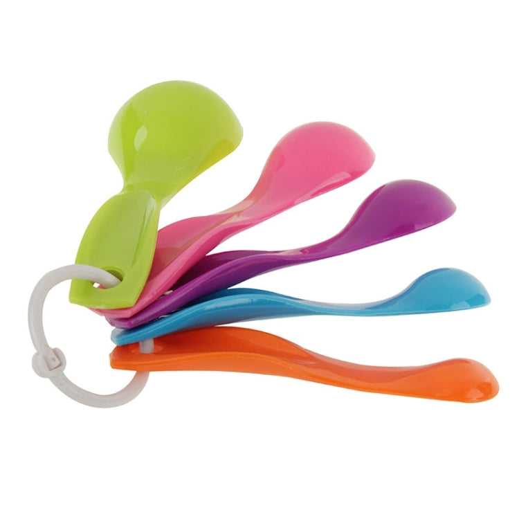 5 Color Hard Plastic Measuring Spoon Set with 5 Spoons