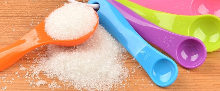 5 Color Hard Plastic Measuring Spoon Set with 5 Spoons