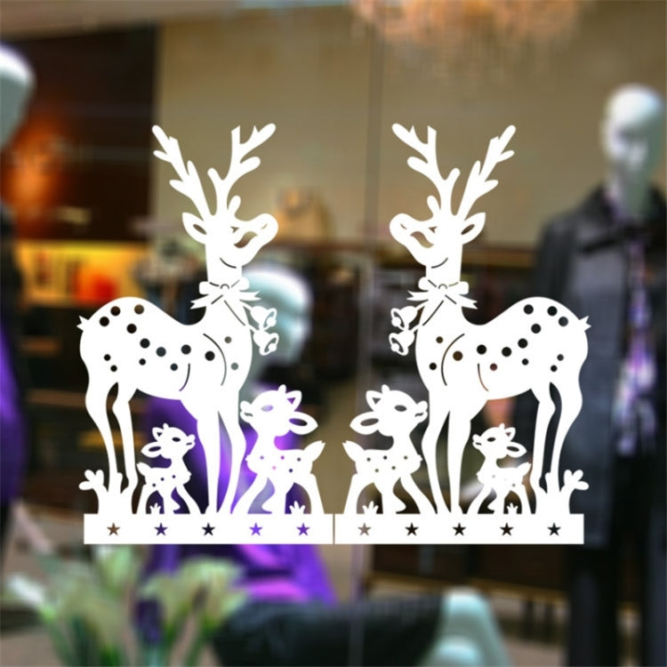 Home Decor Symmetrical Christmas Deers Removable Wall Stickers, Size: 57cm x 46.5cm(White)
