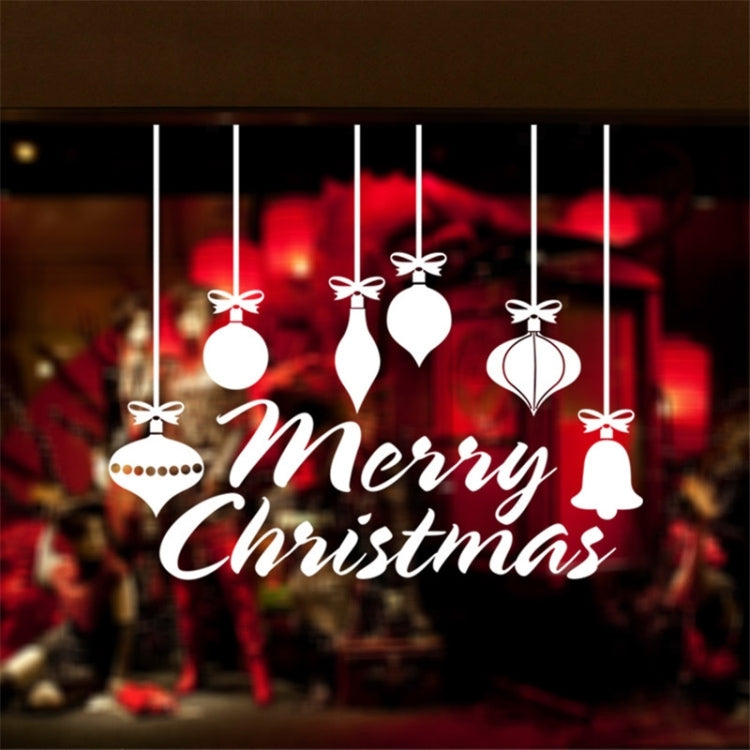 Home Decor Merry Christmas Removable Wall Stickers, Size: 58cm x 50cm(White)