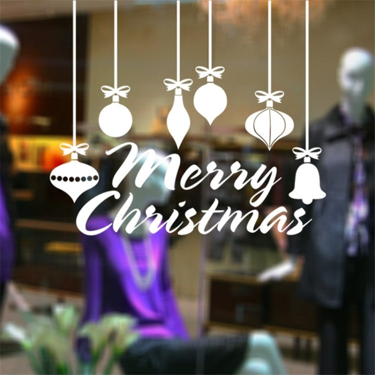 Home Decor Merry Christmas Removable Wall Stickers, Size: 58cm x 50cm(White)