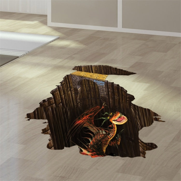 3D Home Decor Underground Dinosaur Removable Wall Stickers, Size: 60cm x 90cm