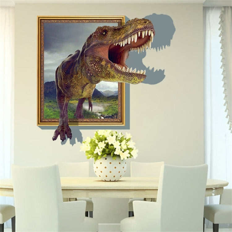 3D Home Decor Dinosaur & Frame Removable Wall Stickers, Size: 60cm x 90cm