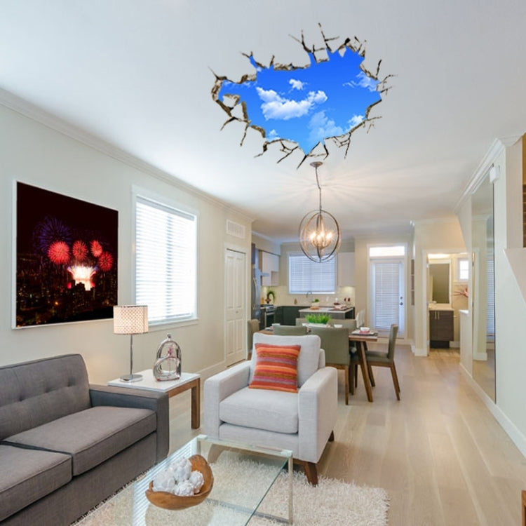 3D Home Decor Blue Sky Removable Wall Stickers, Size: 60cm x 90cm