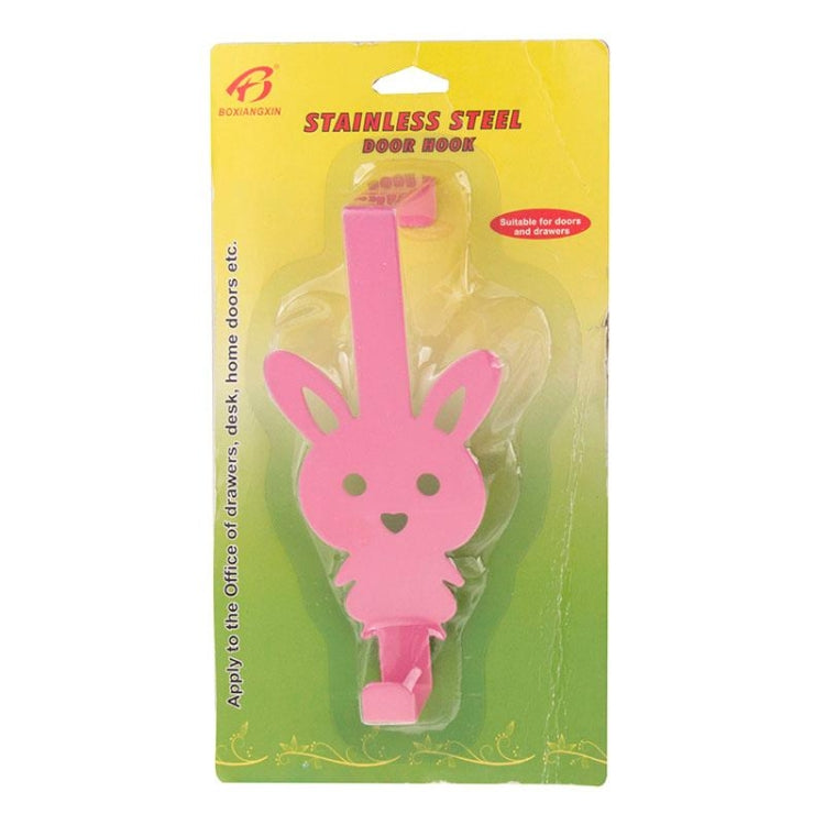 Creative Cartoon Rabbit Iron Door Post Hook(Pink)