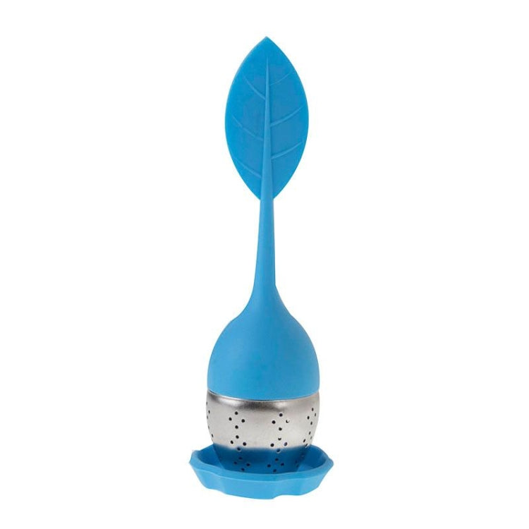 2 PCS Food Grade Leaf Silicone Make Tea Bag Stainless Steel Tea Strainers(Blue)