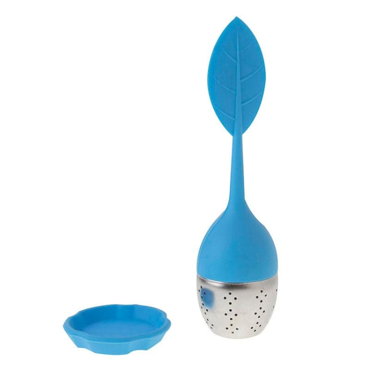 2 PCS Food Grade Leaf Silicone Make Tea Bag Stainless Steel Tea Strainers(Blue)