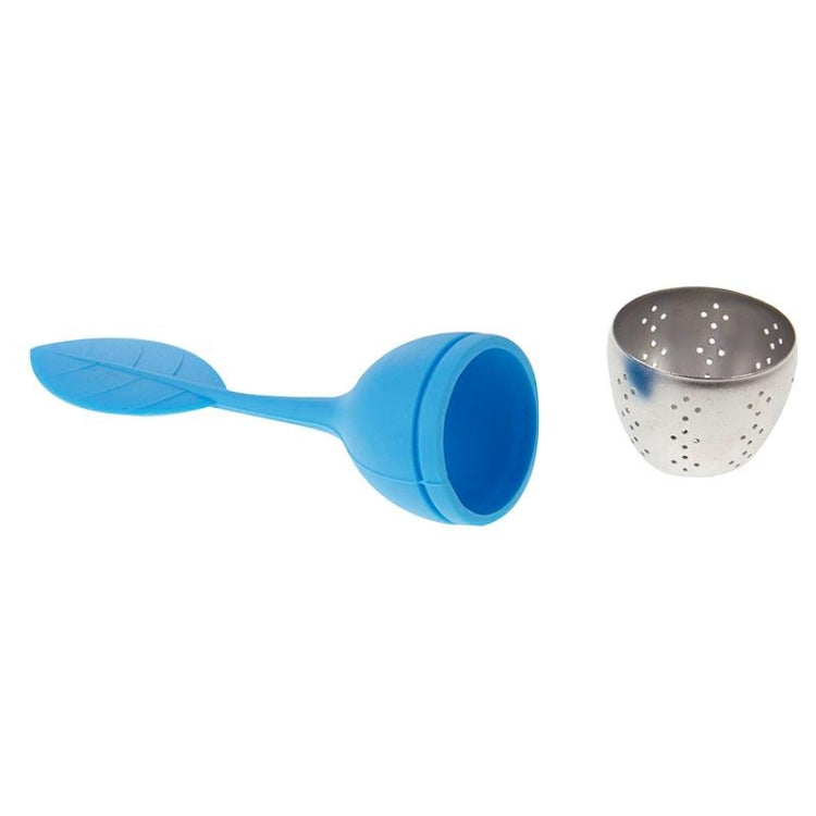 2 PCS Food Grade Leaf Silicone Make Tea Bag Stainless Steel Tea Strainers(Blue)