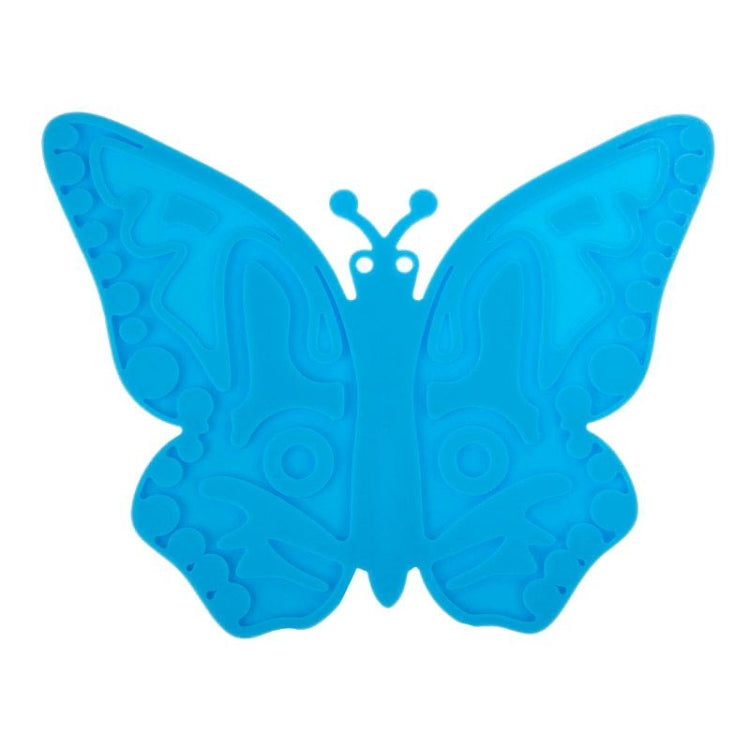 Butterfly Pattern Heat-resistant Anti-skidding Silicone Heat Insulation Mat(Blue)