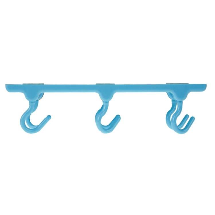 ABS Plastic 2Kg Powerful Wall Cabinet Adhesive Stickers 6 Hooks for Kitchen Bathroom Living Room(Blue)