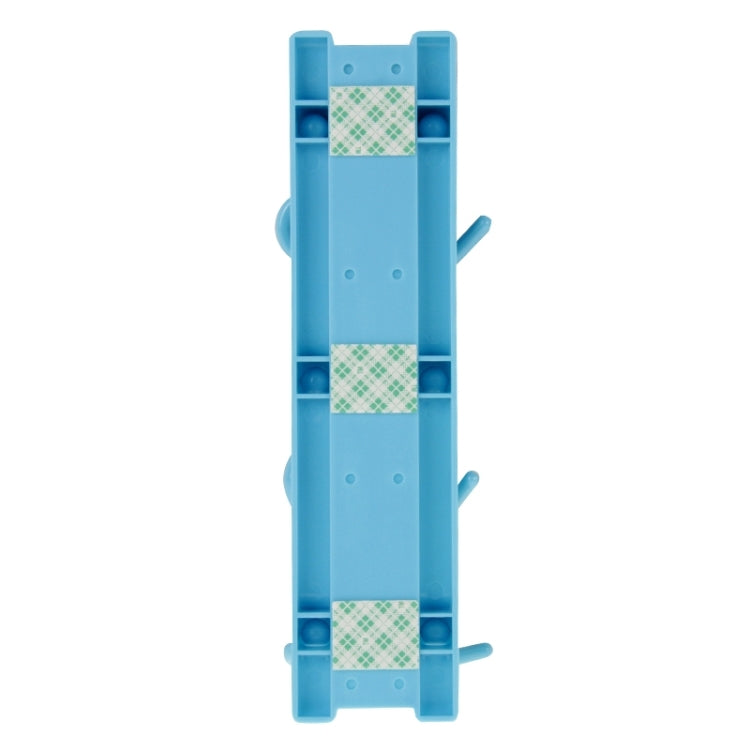 ABS Plastic 2Kg Powerful Wall Cabinet Adhesive Stickers 6 Hooks for Kitchen Bathroom Living Room(Blue)