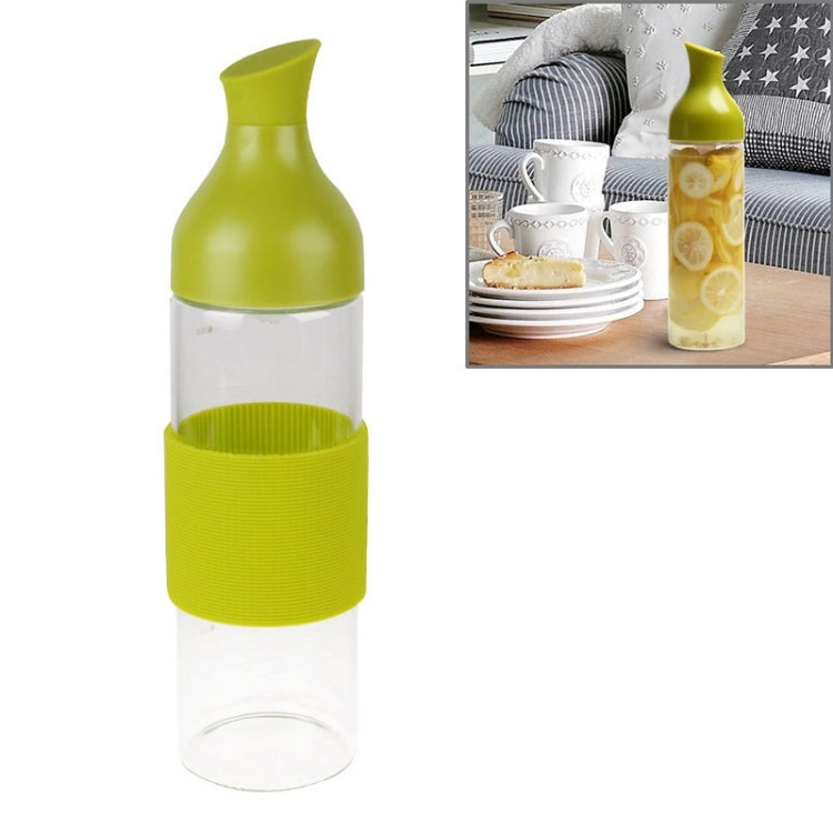 Creative Imitation Wine Bottle Glass Anti Scald Water Bottle with Filter Net(Green)