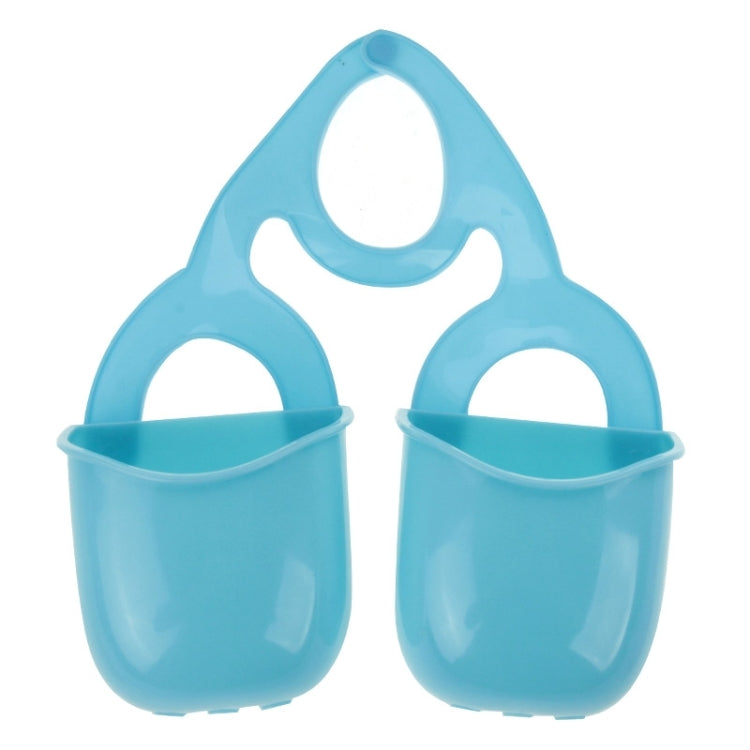Ceative Double Bags Kitchen Sink Drain Basket Storage Shelf Bathroom Storage Hanging Baskets(Blue)