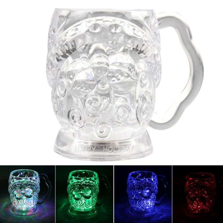 350ml Santa Claus Pattern Colorful Induction LED Flash Cup