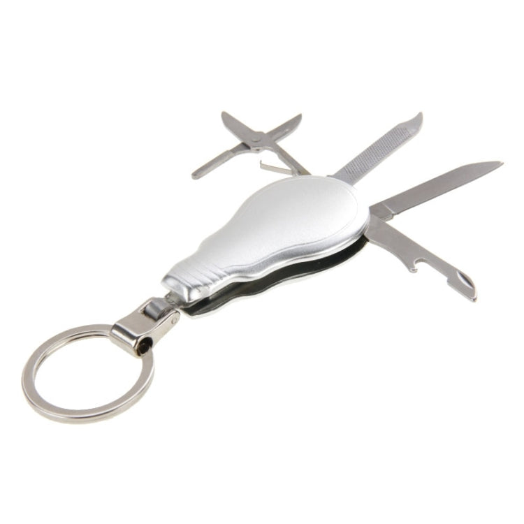 4 in 1 Multifunction Lamp Bulb Shape Metal Frosted Surface Shell Key Chain