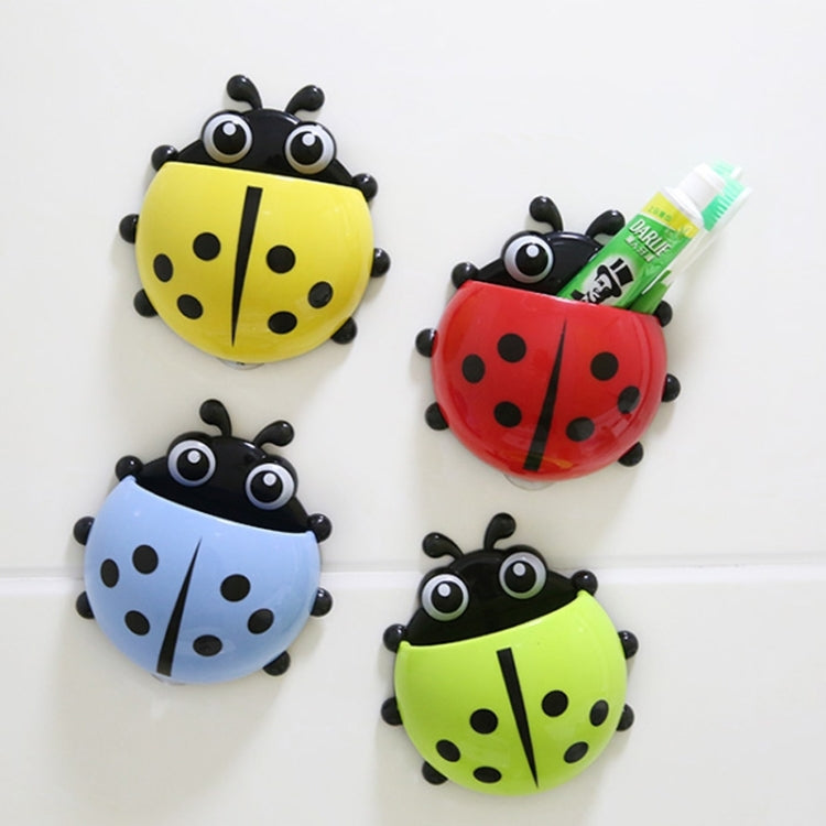 Cute Cartoon Ladybird Toothbrush Holder with Suction Cups, Random Color Delivery