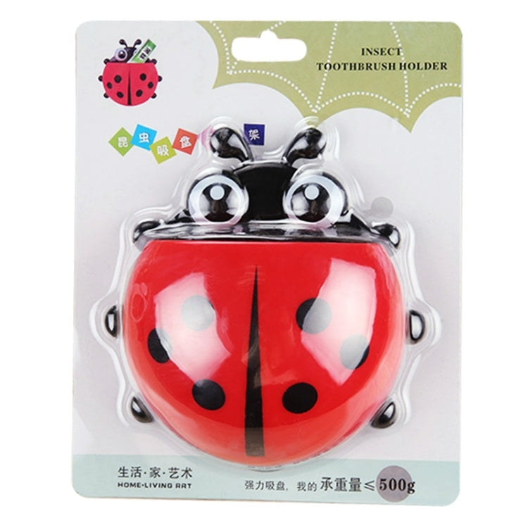 Cute Cartoon Ladybird Toothbrush Holder with Suction Cups, Random Color Delivery