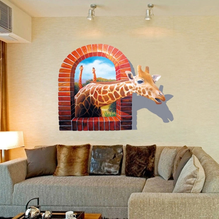3D Giraffe Creative Fashion Removable Wall Stickers, Size: 60cm x 90cm