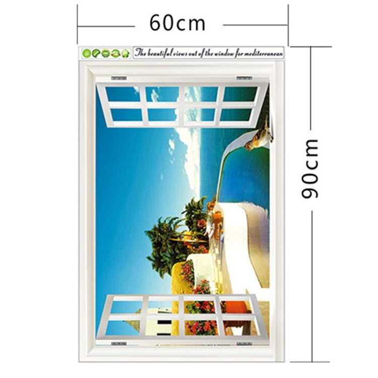 3D Fake Windows Seascape Creative Fashion Wall Stickers, Size: 60cm x 90cm