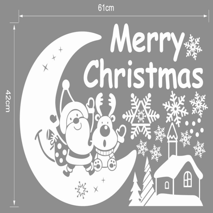 Moon Santa Claus Deer Decor Christmas Wall Stickers, Size: 42cm x 61cm