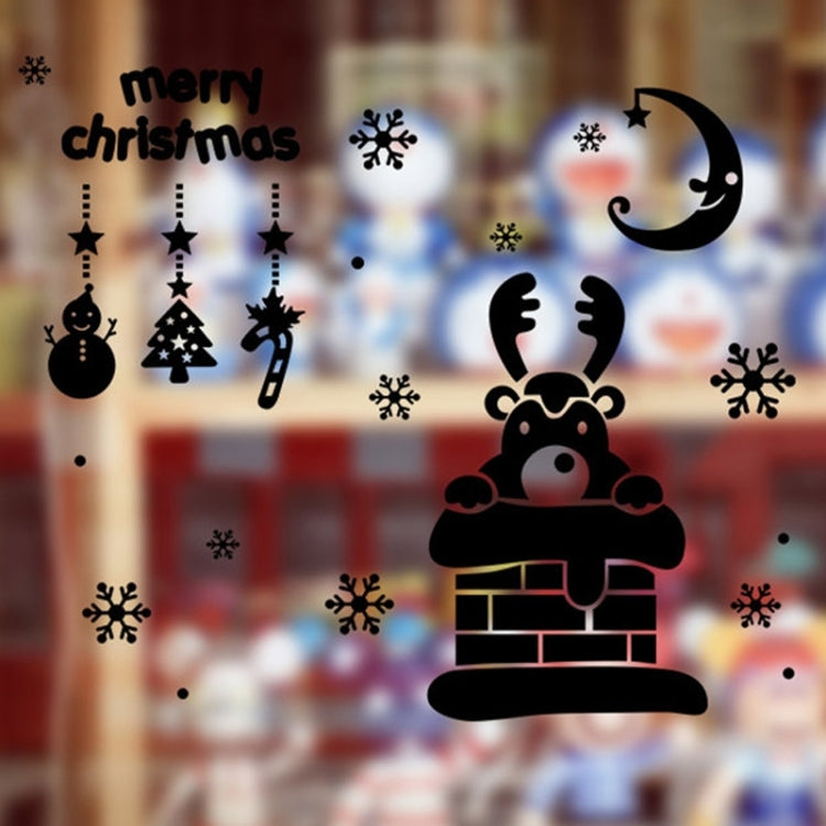 Snowflake Deer Decor Christmas Wall Stickers, Size: 42cm x 47cm