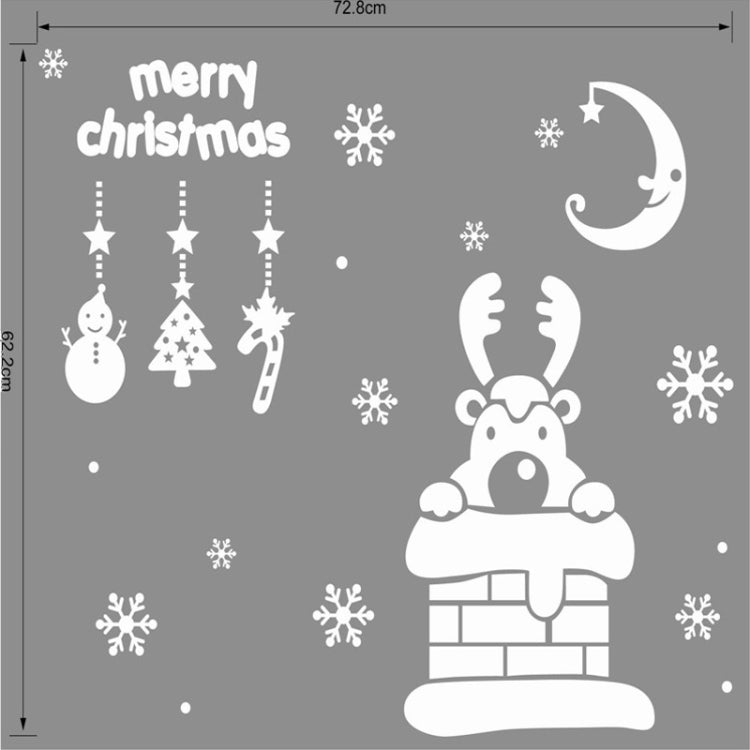 Snowflake Deer Decor Christmas Wall Stickers, Size: 42cm x 47cm