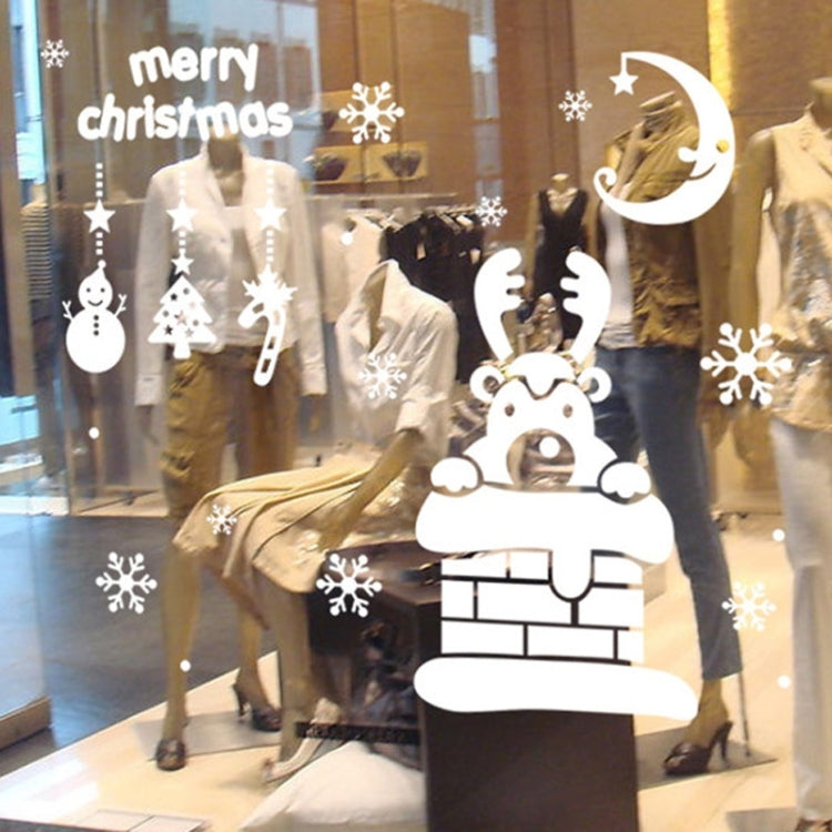 Snowflake Deer Decor Christmas Wall Stickers, Size: 42cm x 47cm