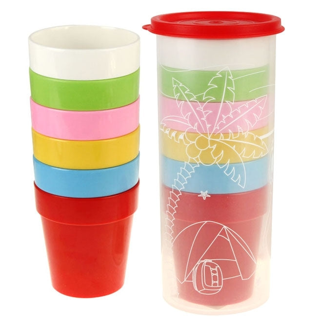 Non-Fragile Melamine Outdoor Cup Set Travel Mug with 6 Colors Available Camping Cup