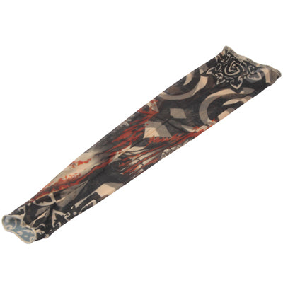 Fake Temporary Tattoo Sleeves Stretchy Body Artwork Arm Stockings, Random Color Pattern Delivery