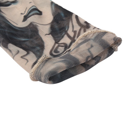 Fake Temporary Tattoo Sleeves Stretchy Body Artwork Arm Stockings, Random Pattern Delivery