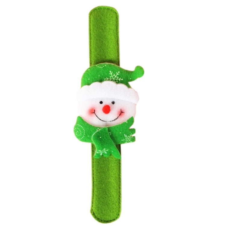 4 PCS Snowman Style Merry Christmas Slap Pat Circle Wristband, Random Delivery