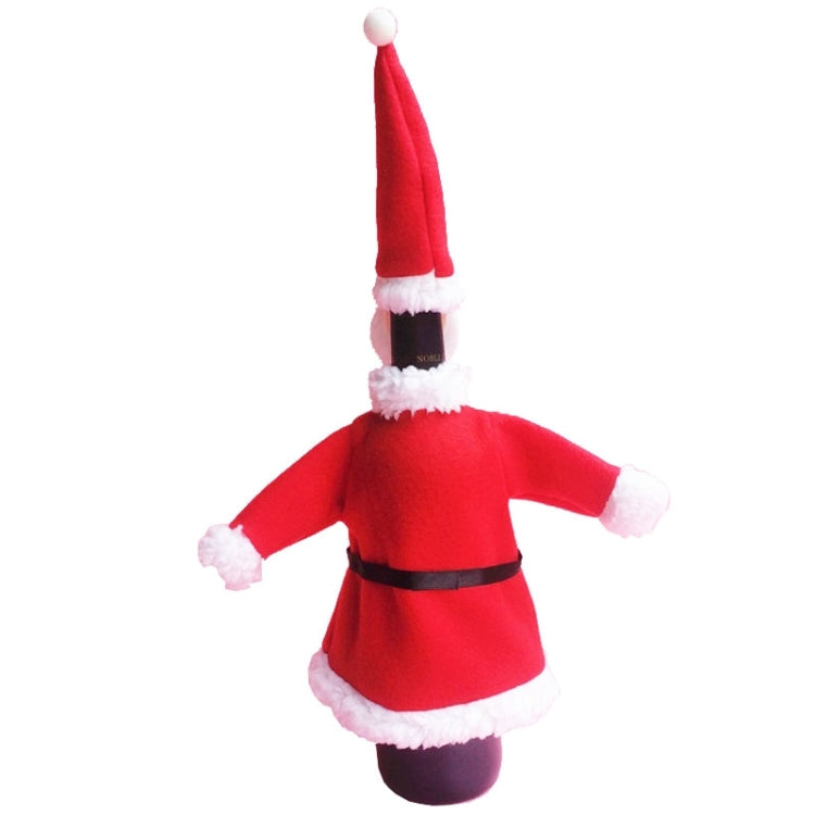 Christmas Dinner Table Santa Decoration Cloth Plush Champagne Wine Bottle Bags Sets