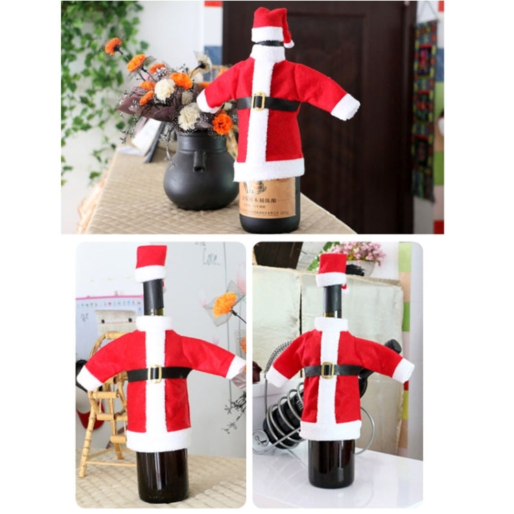 Christmas Dinner Table Santa Decoration Cloth Plush Champagne Wine Bottle Bags Sets