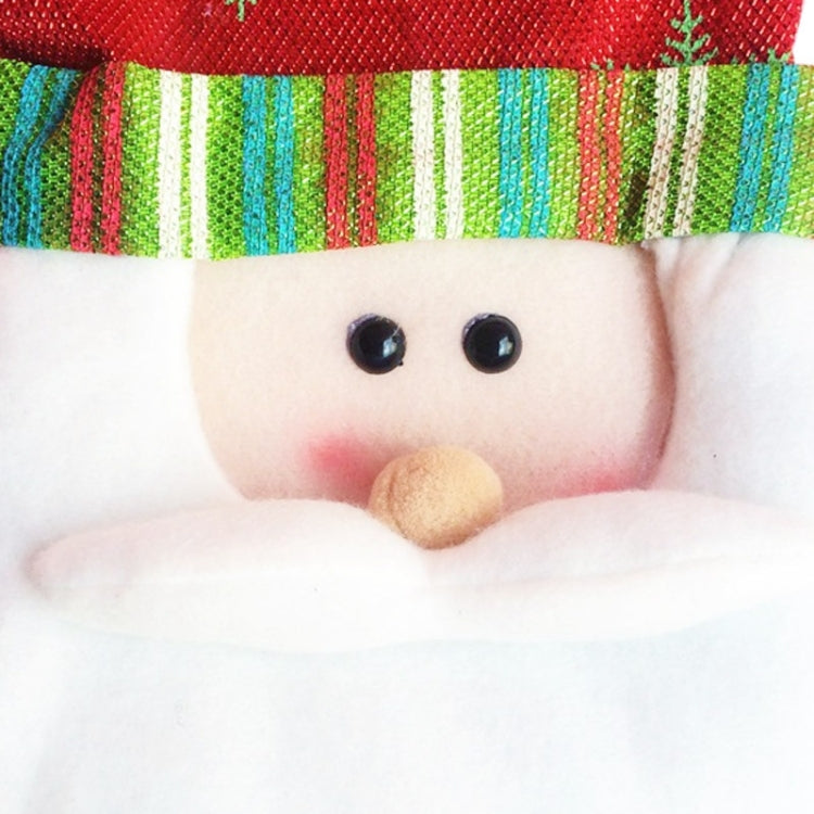 Santa Pattern Christmas Dinner Table Decoration Plush Champagne Wine Bottle Bag