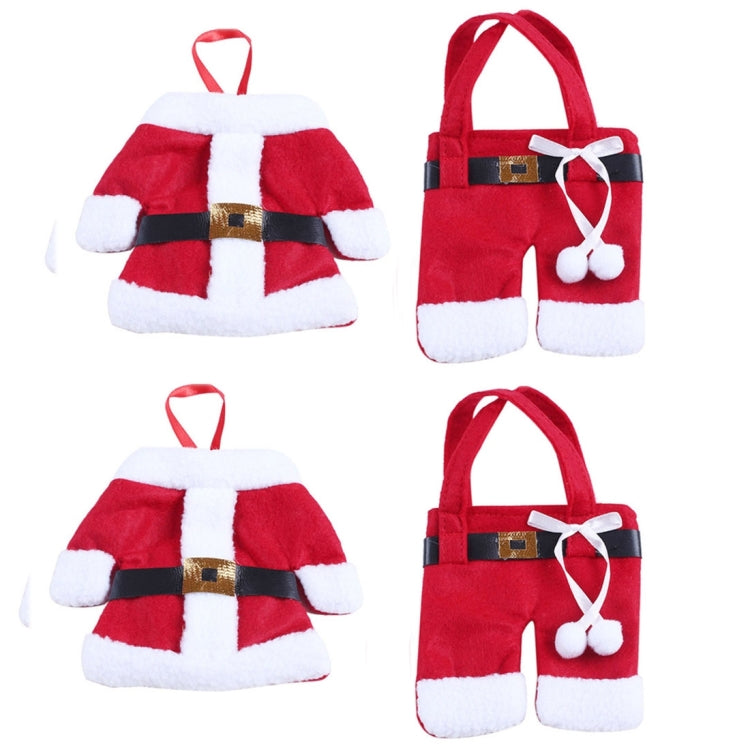 2 PCS Clothes Style Christmas Decoration Party Dinner Table Silverware Holders Pockets Diet Tools Decor Bag