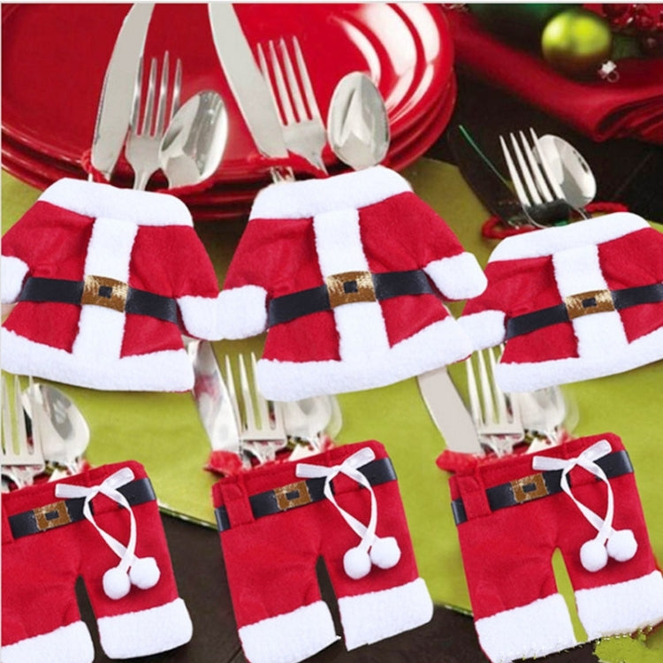 2 PCS Clothes Style Christmas Decoration Party Dinner Table Silverware Holders Pockets Diet Tools Decor Bag