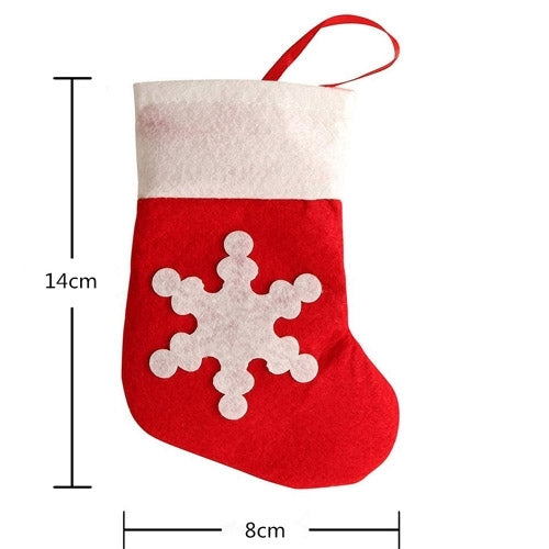 12 PCS Socks Shape Christmas Decoration Party Dinner Table Silverware Holders Pockets Diet Tools Decor Bag