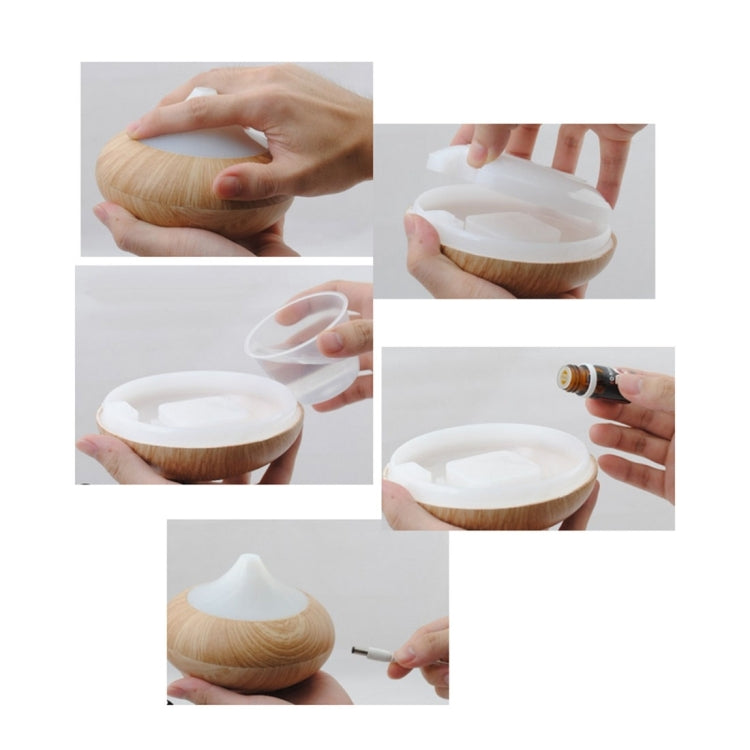 14W 300mL Wood Grain Aromatherapy Air Purifier Humidifier with LED Light for Office / Home Room