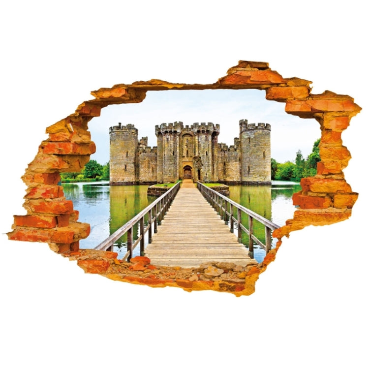 3D Creative Broken Wall Effect Ancient Castle Fashion Wall Stickers, Size: 60cm x 90cm