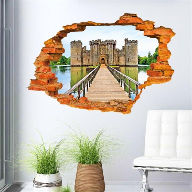 3D Creative Broken Wall Effect Ancient Castle Fashion Wall Stickers, Size: 60cm x 90cm