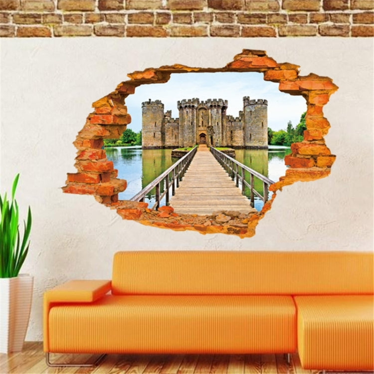 3D Creative Broken Wall Effect Ancient Castle Fashion Wall Stickers, Size: 60cm x 90cm