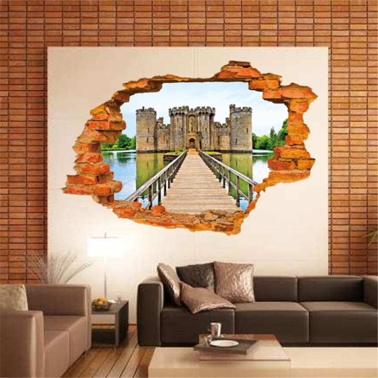 3D Creative Broken Wall Effect Ancient Castle Fashion Wall Stickers, Size: 60cm x 90cm