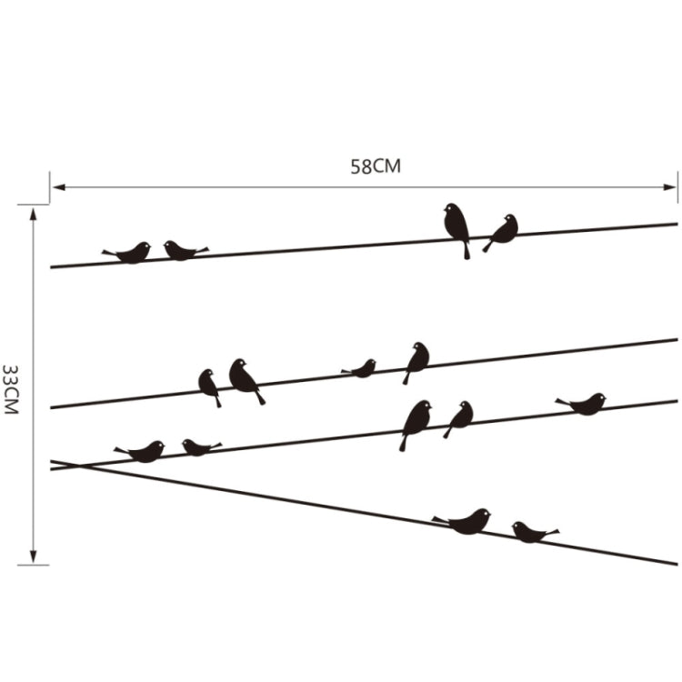 Utility Poles Birds Glass Window Decorative Wall Stickers, Size: 57cm x 11cm