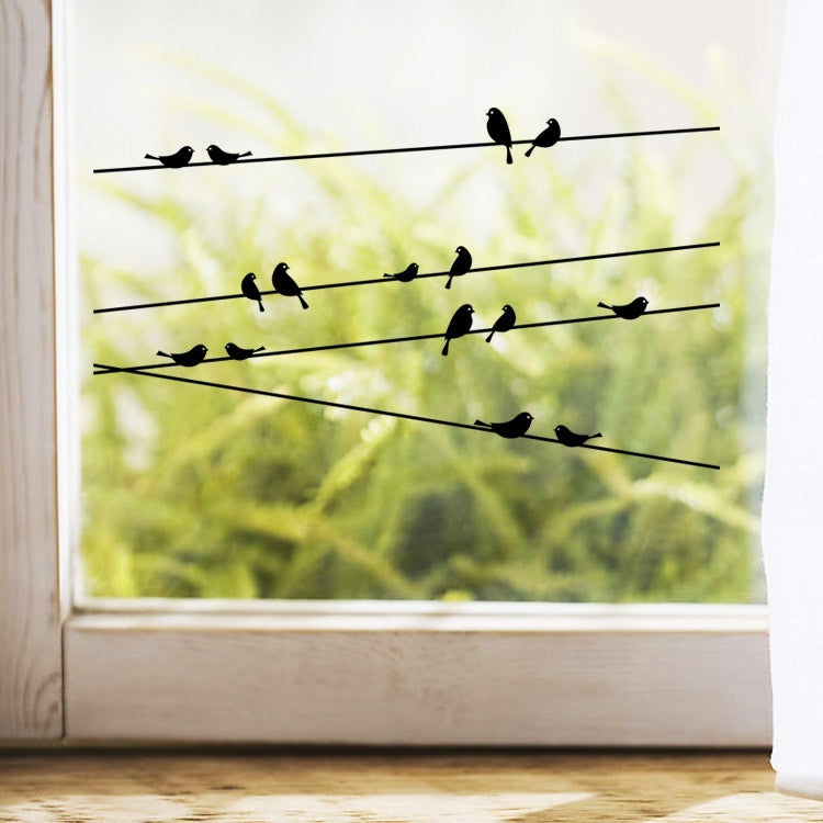 Utility Poles Birds Glass Window Decorative Wall Stickers, Size: 57cm x 11cm