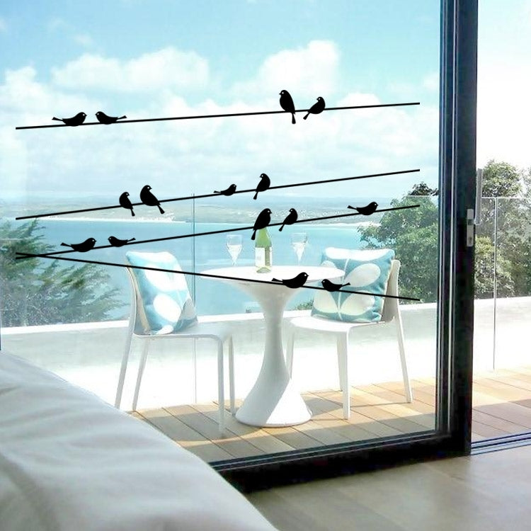 Utility Poles Birds Glass Window Decorative Wall Stickers, Size: 57cm x 11cm