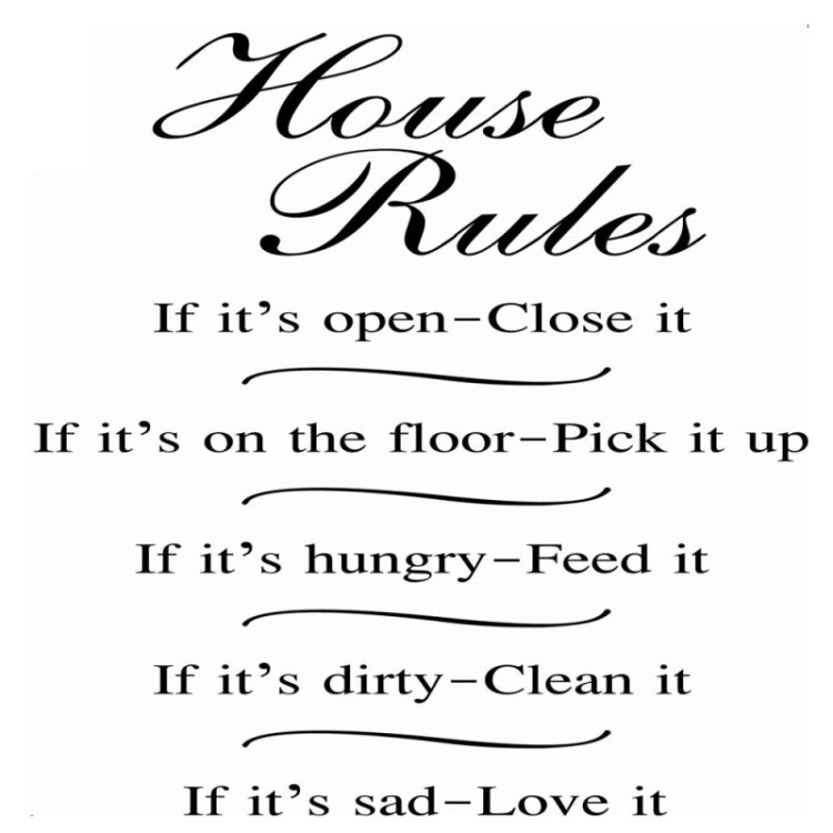 English Proverbs House Rules Decorative Living Room Bedroom Wall Stickers, Size: 58cm x 45.6cm, Random Delivery
