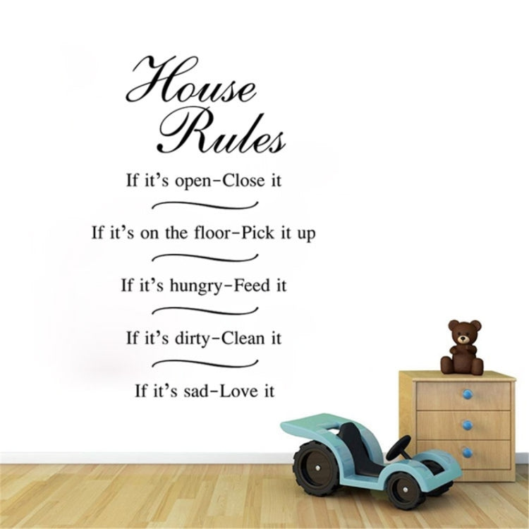 English Proverbs House Rules Decorative Living Room Bedroom Wall Stickers, Size: 58cm x 45.6cm, Random Delivery