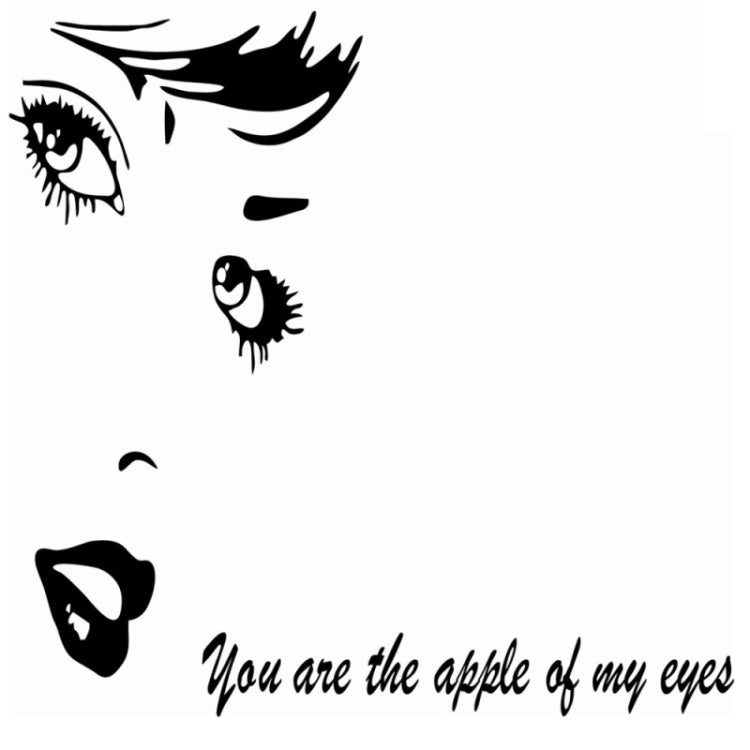 Portraits Eyes Pattern Personality Decorative Living Room Bedroom Wall Stickers, Size: 42cm x 38cm